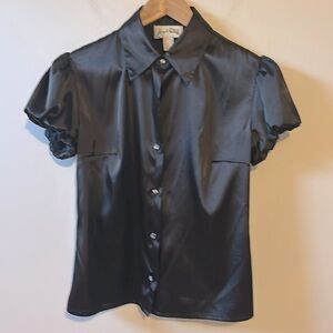 Joseph Ribkoff Satin Bubble Sleeve Blouse